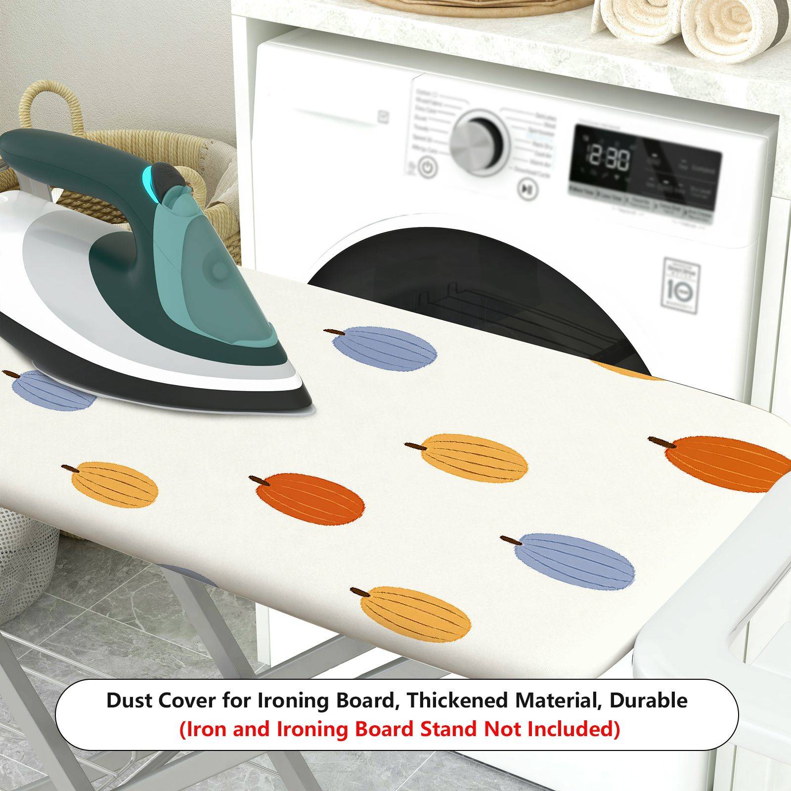 1-Piece Pumpkin Pattern Retro Autumn  Ironing Board Cover, Universal Size, Without Board