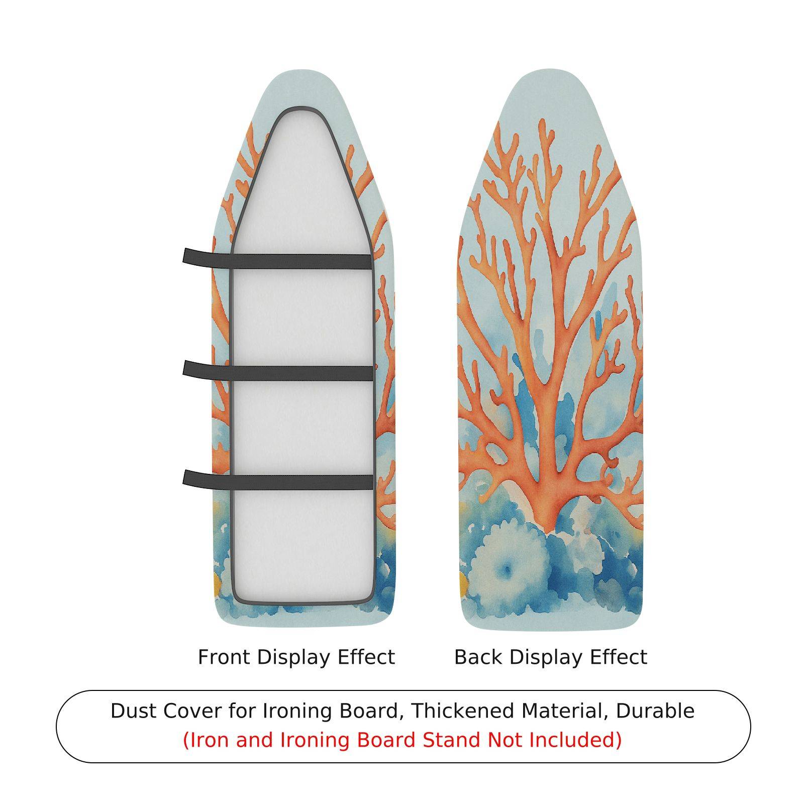 1-Piece Coral Ocean Abstract  Ironing Board Cover, Universal Size, Without Board