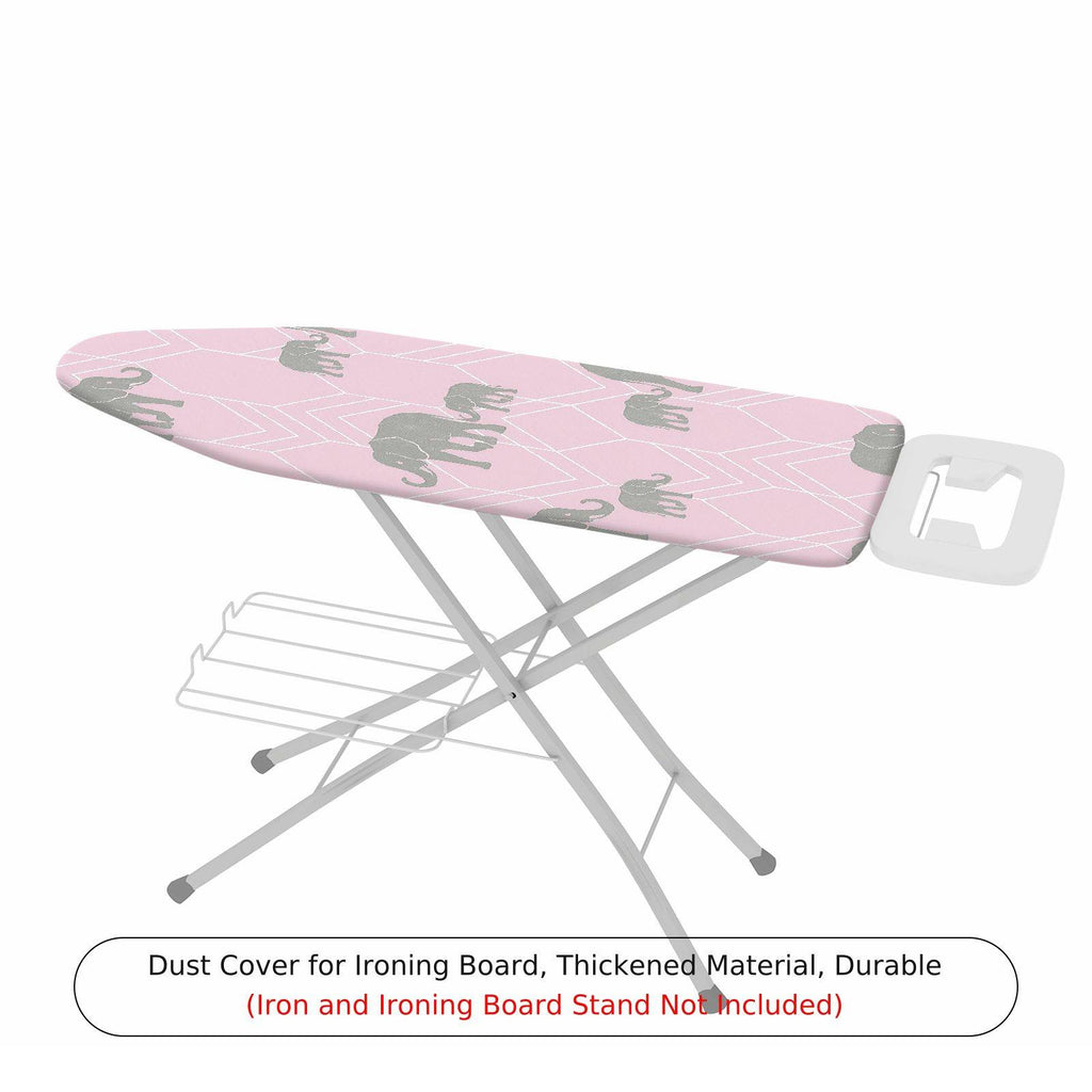 1-Piece Elephant Pink Grey  Ironing Board Cover, Universal Size, Without Board