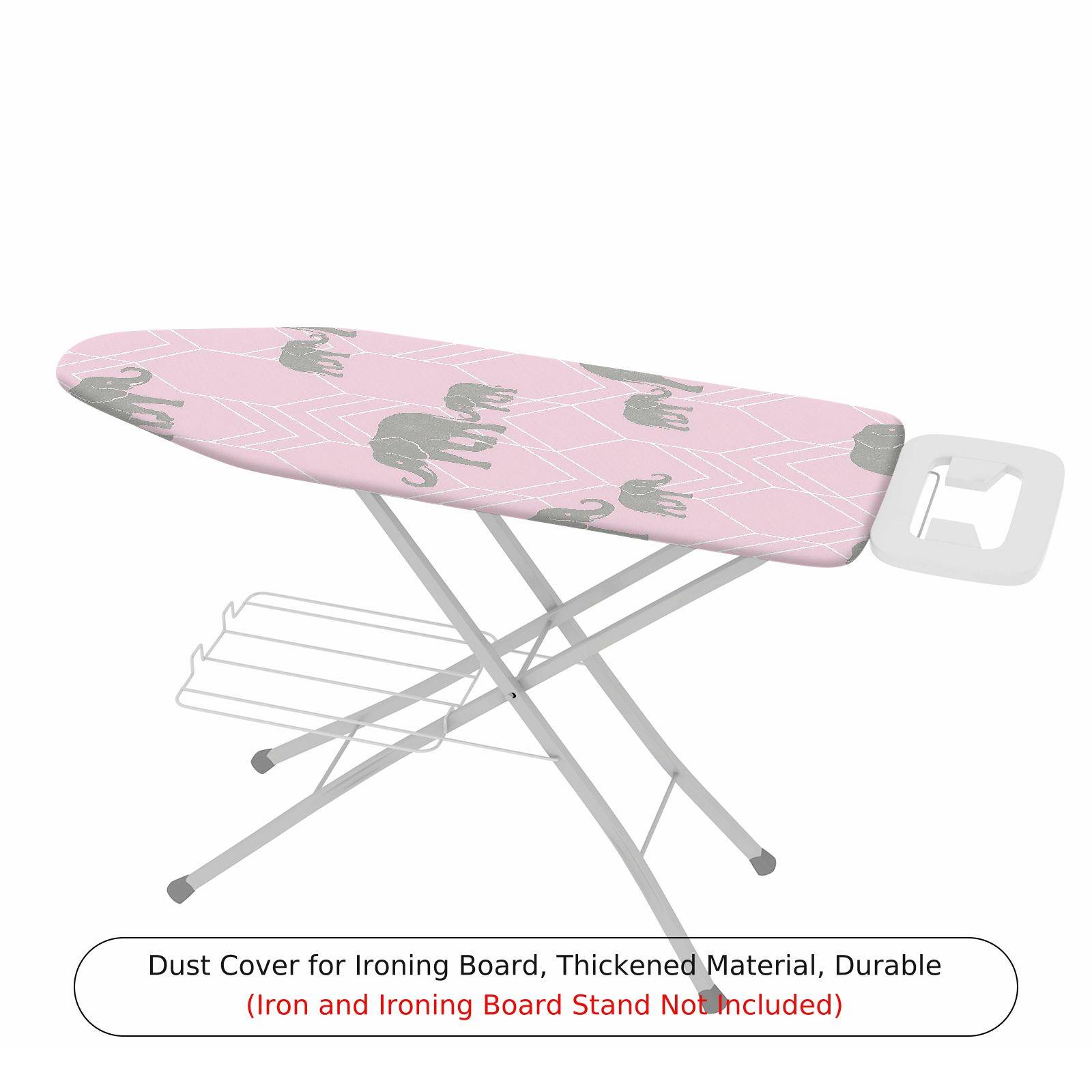 1-Piece Elephant Pink Grey  Ironing Board Cover, Universal Size, Without Board