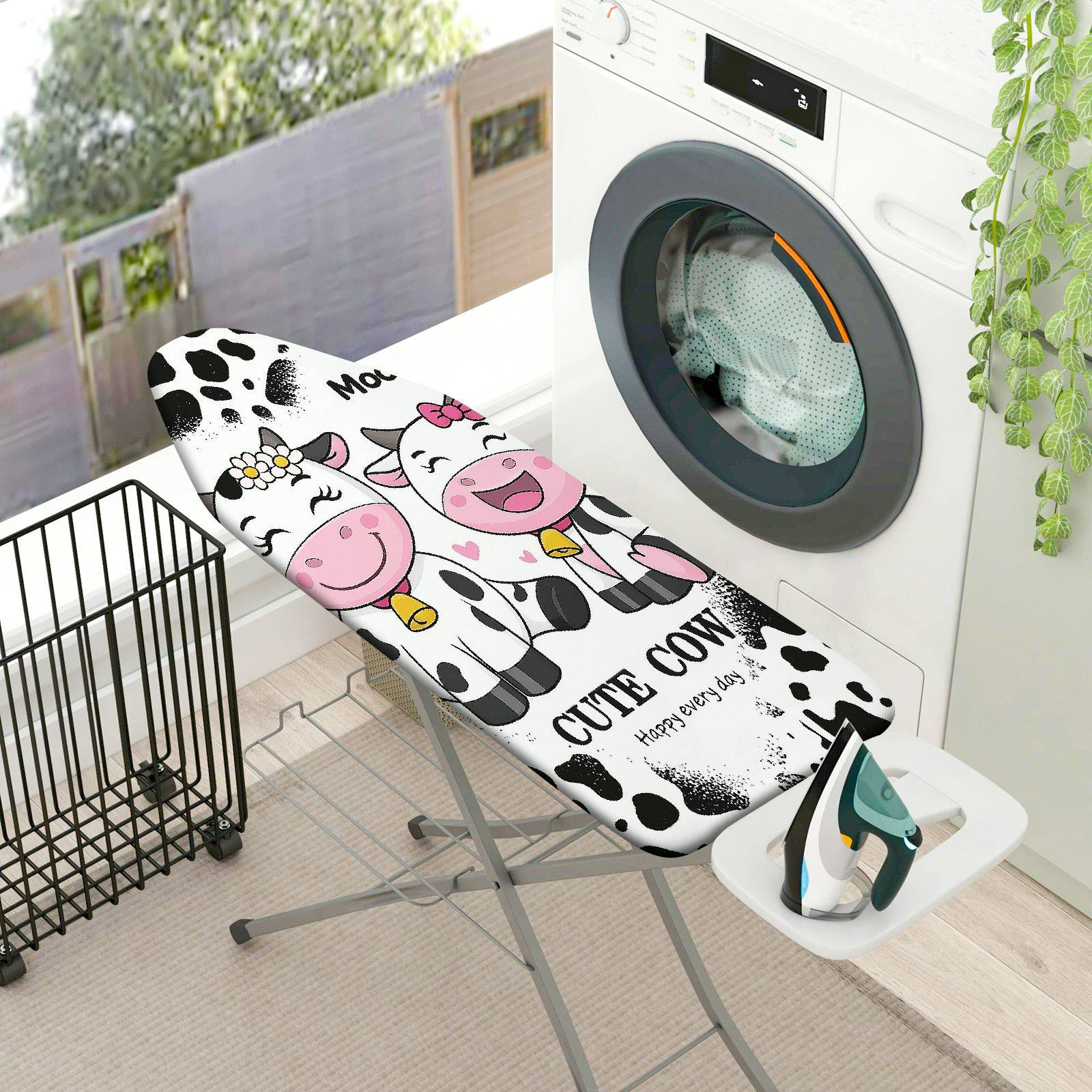 1-Piece Cow Cute Animal Funny  Ironing Board Cover, Universal Size, Without Board