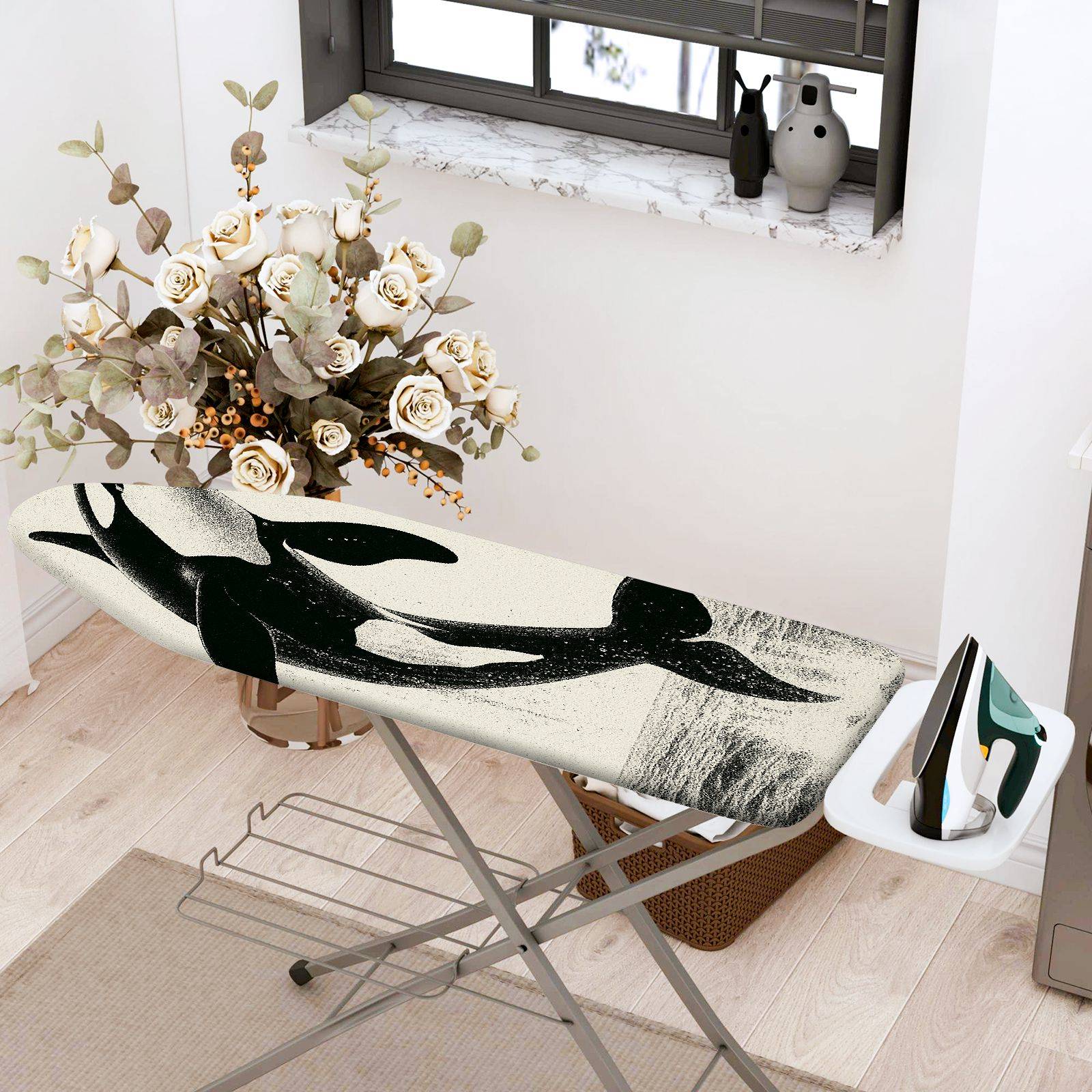 1-Piece Whale Ocean Sea  Ironing Board Cover, Universal Size, Without Board