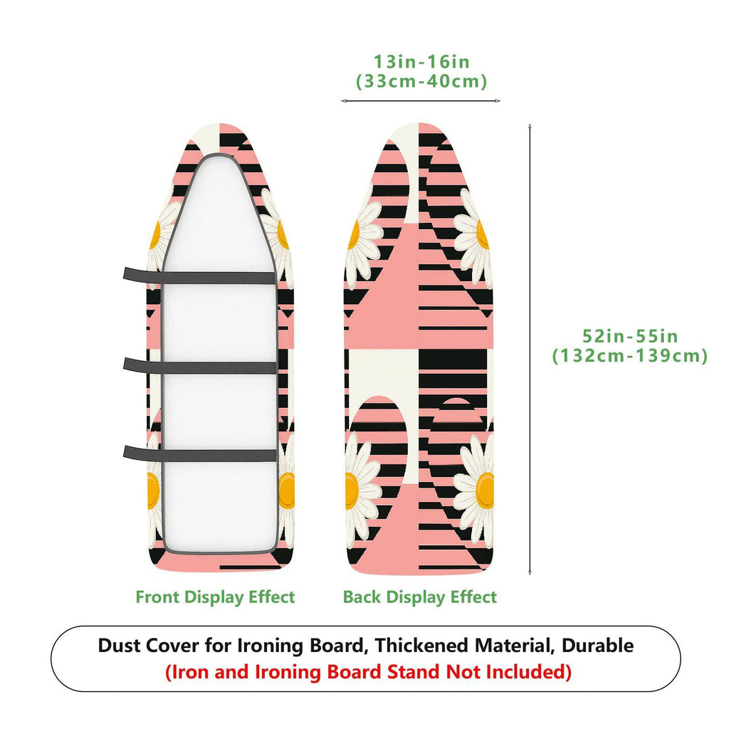 1-Piece Floral Stripe Pink  Ironing Board Cover, Universal Size, Without Board