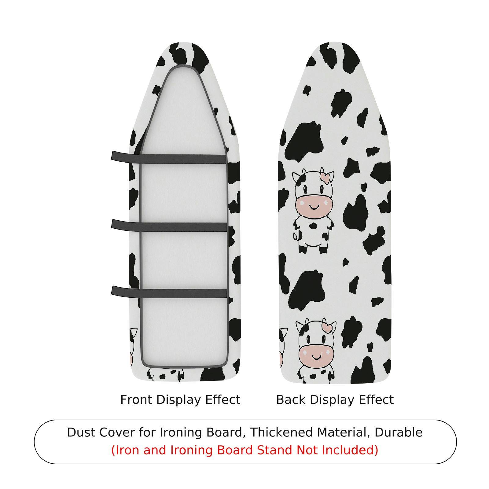 1-Piece Cow Animal Black White  Ironing Board Cover, Universal Size, Without Board