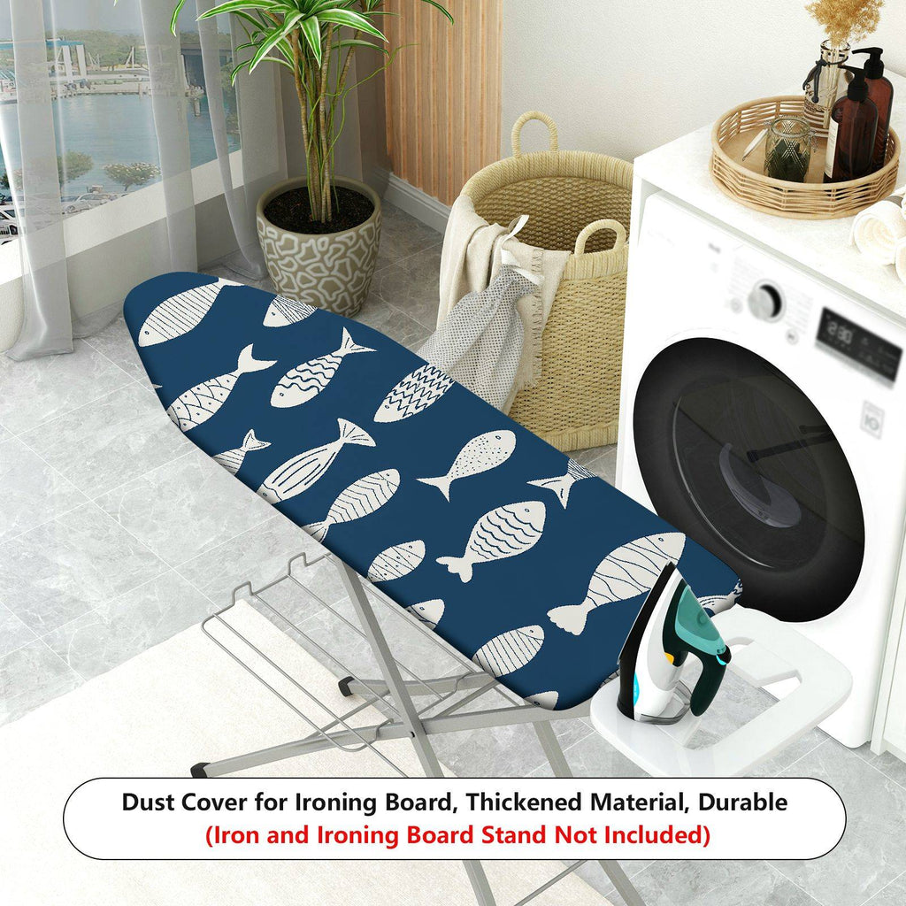 1-Piece Fish Pattern Ocean Nautical  Ironing Board Cover, Universal Size, Without Board