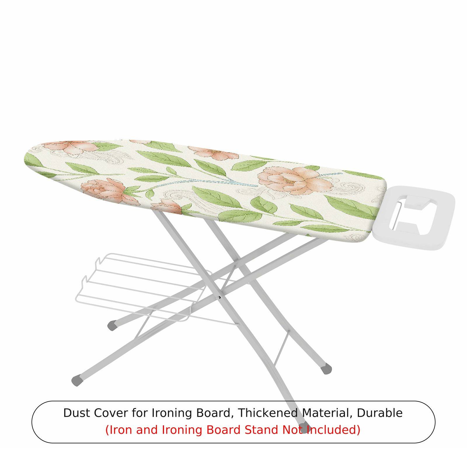 1-Piece Floral Leaf Pattern Beige  Ironing Board Cover, Universal Size, Without Board
