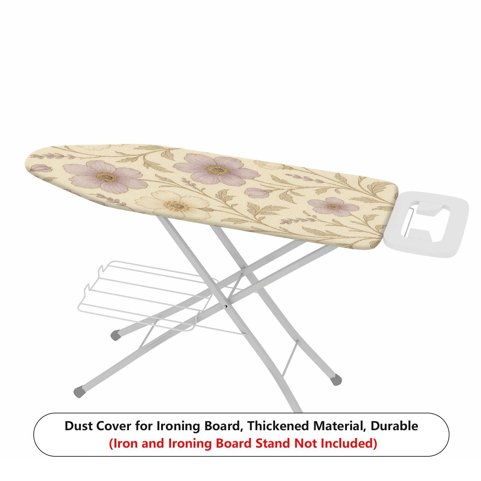 1-Piece Floral Pattern Pastel Purple Beige  Ironing Board Cover, Universal Size, Without Board
