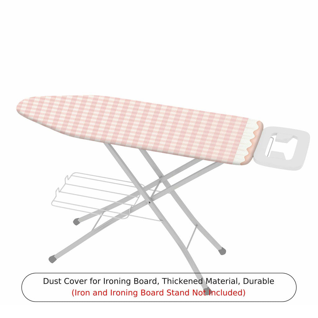 1-Piece Pink Plaid Checkered  Ironing Board Cover, Universal Size, Without Board