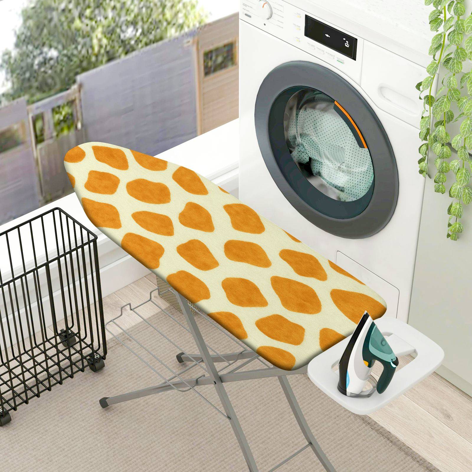 1-Piece Giraffe Pattern Animal Print Yellow  Ironing Board Cover, Universal Size, Without Board