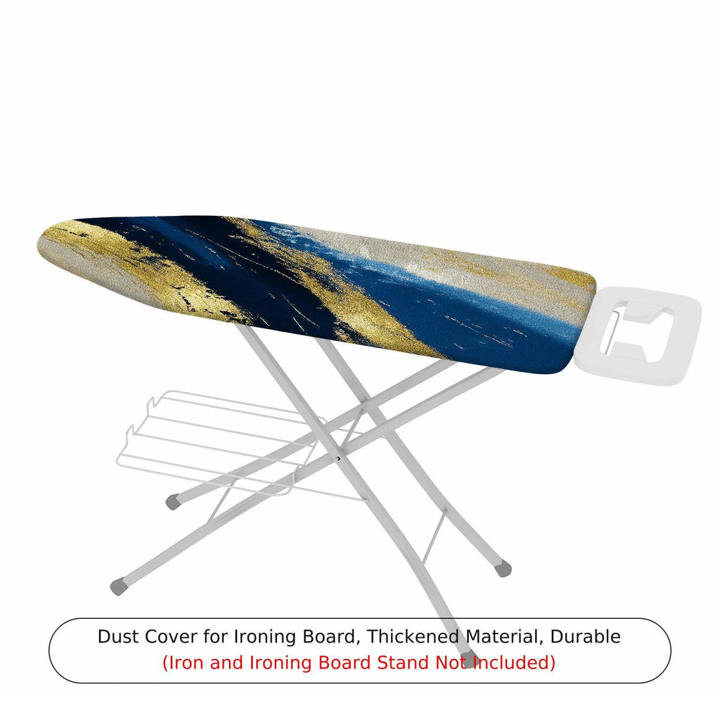 1-Piece Abstract Gold Blue Elegant  Ironing Board Cover, Universal Size, Without Board