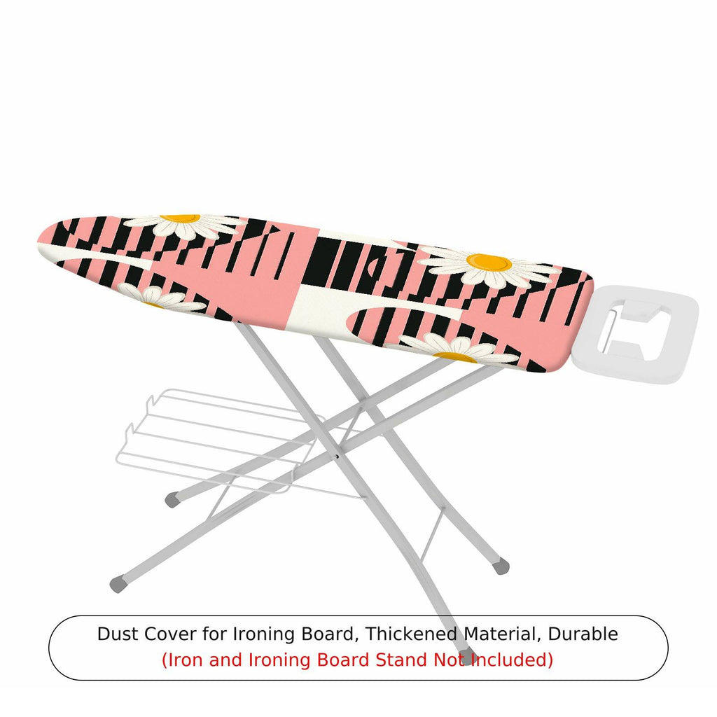1-Piece Floral Stripe Pink  Ironing Board Cover, Universal Size, Without Board