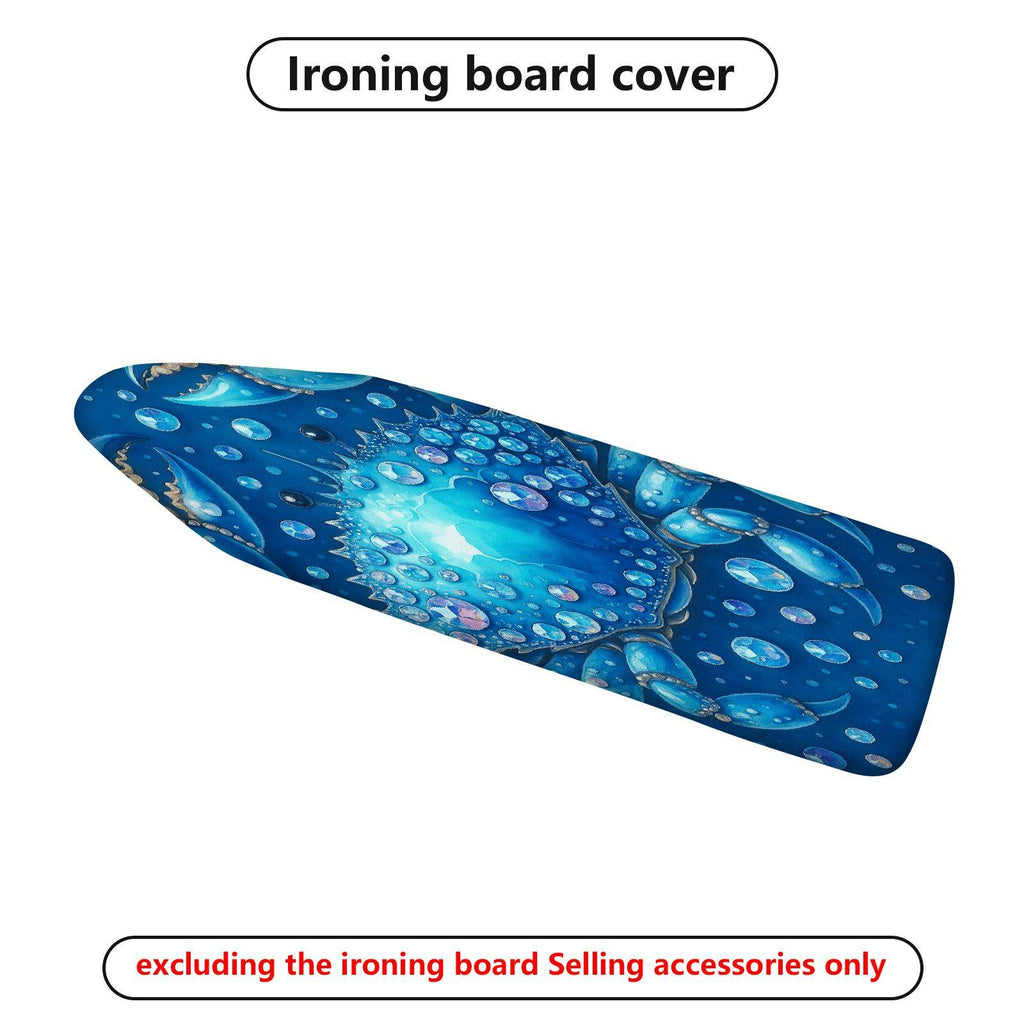 1-Piece Ocean Blue Bubble Crab  Ironing Board Cover, Universal Size, Without Board