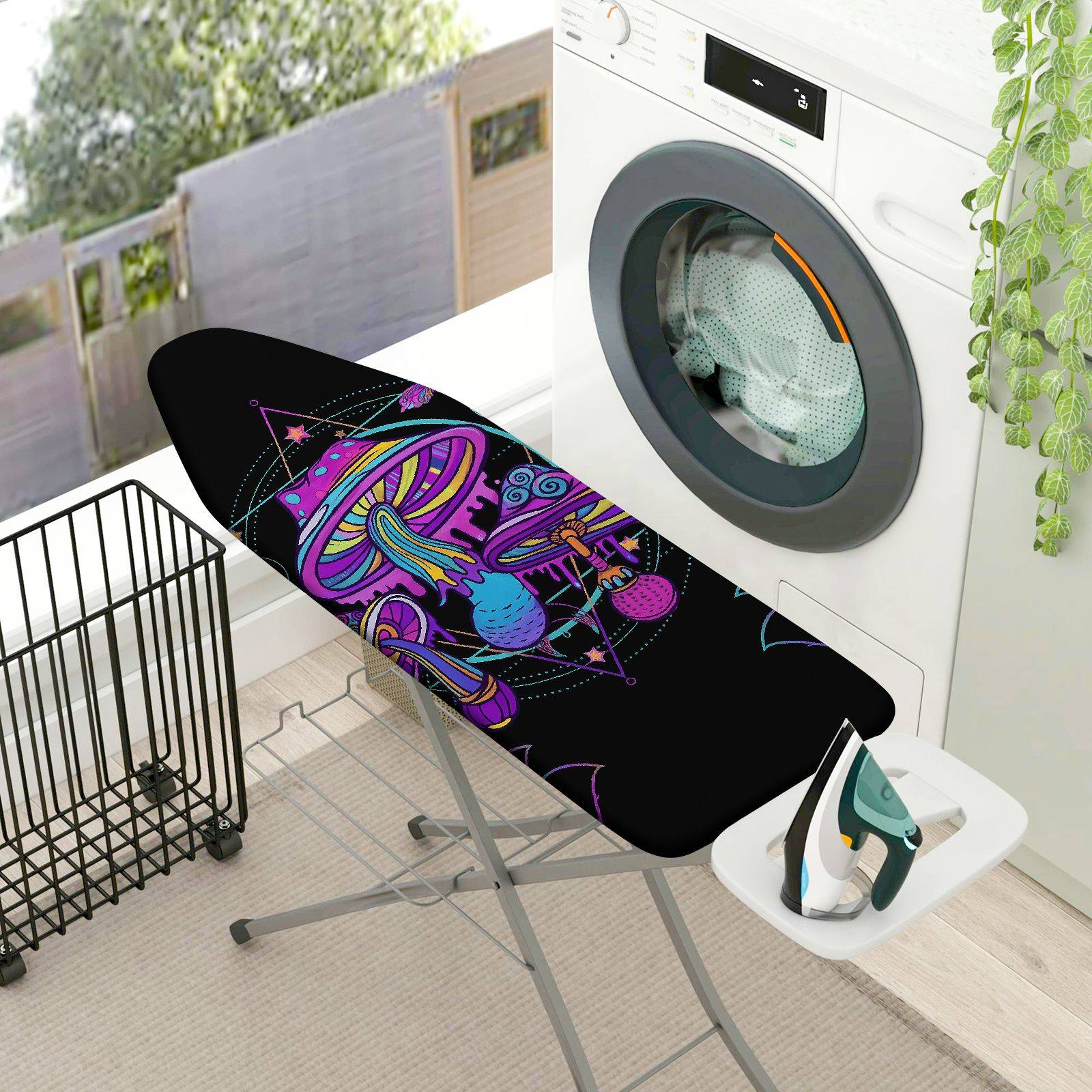 1-Piece Psychedelic Mushroom Abstract Space  Ironing Board Cover, Universal Size, Without Board