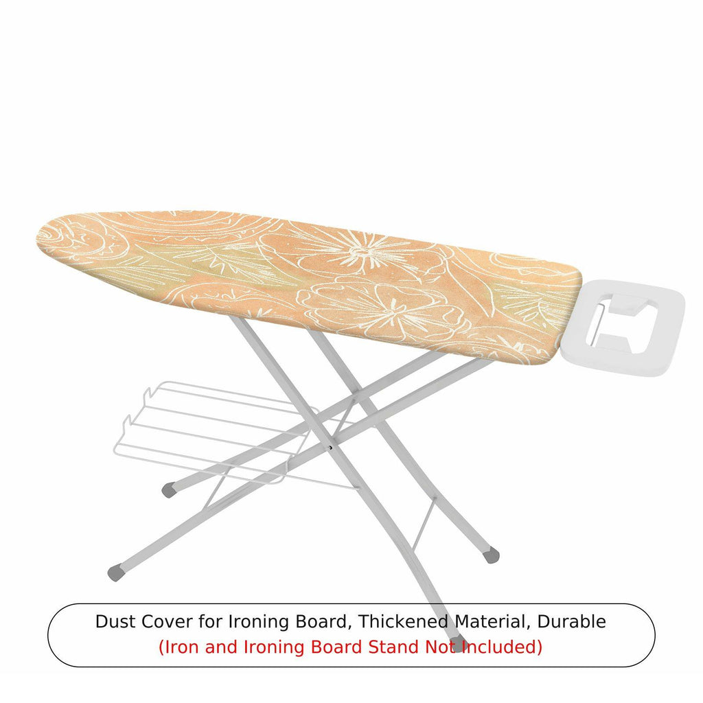 1-Piece Floral Pattern Beige  Ironing Board Cover, Universal Size, Without Board