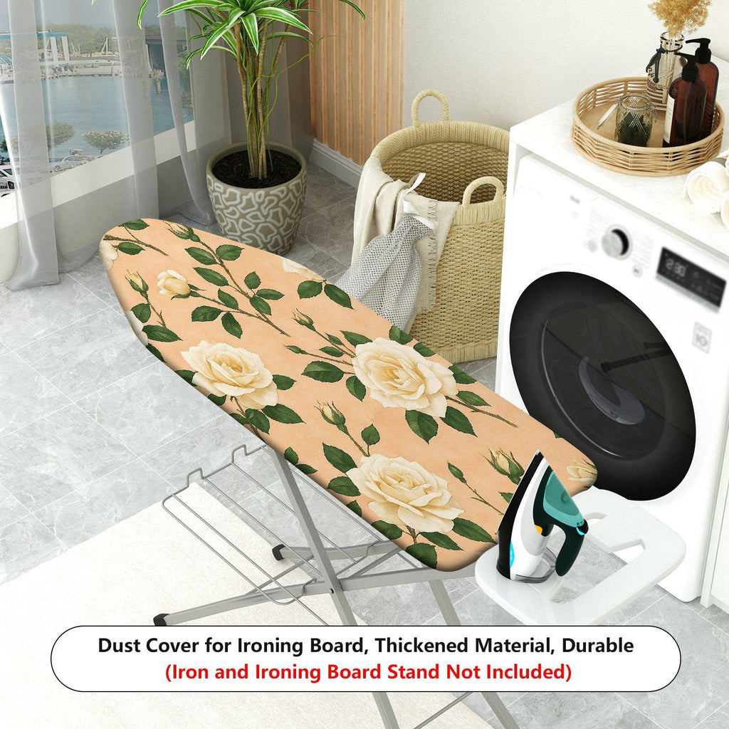 1-Piece Floral Rose Pattern Beige  Ironing Board Cover, Universal Size, Without Board