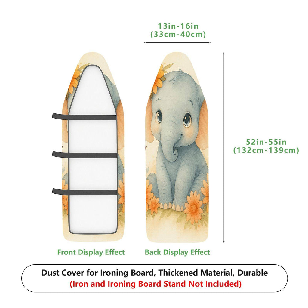 1-Piece Elephant Floral Animal  Ironing Board Cover, Universal Size, Without Board