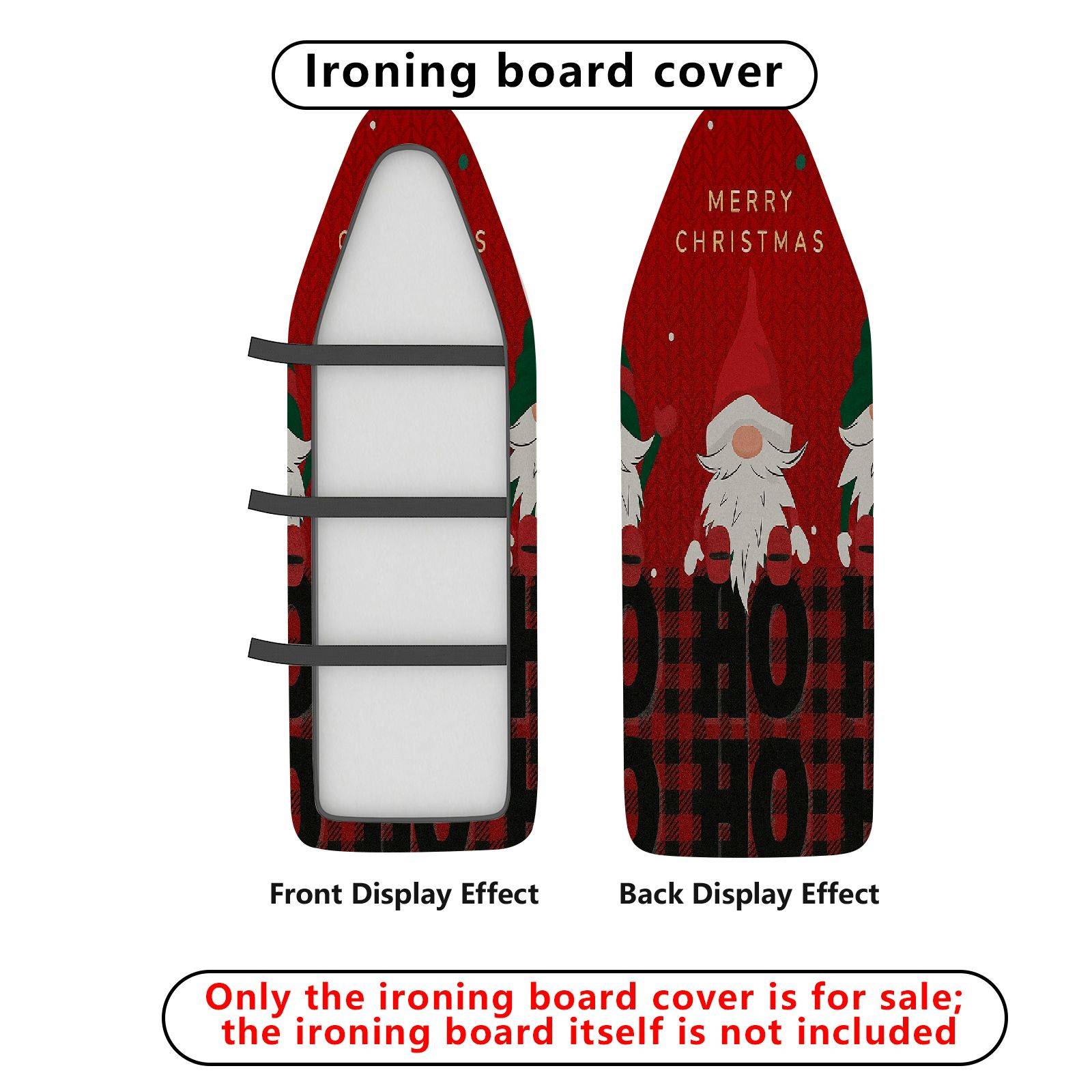 1-Piece Christmas Elf Plaid  Ironing Board Cover, Universal Size, Without Board