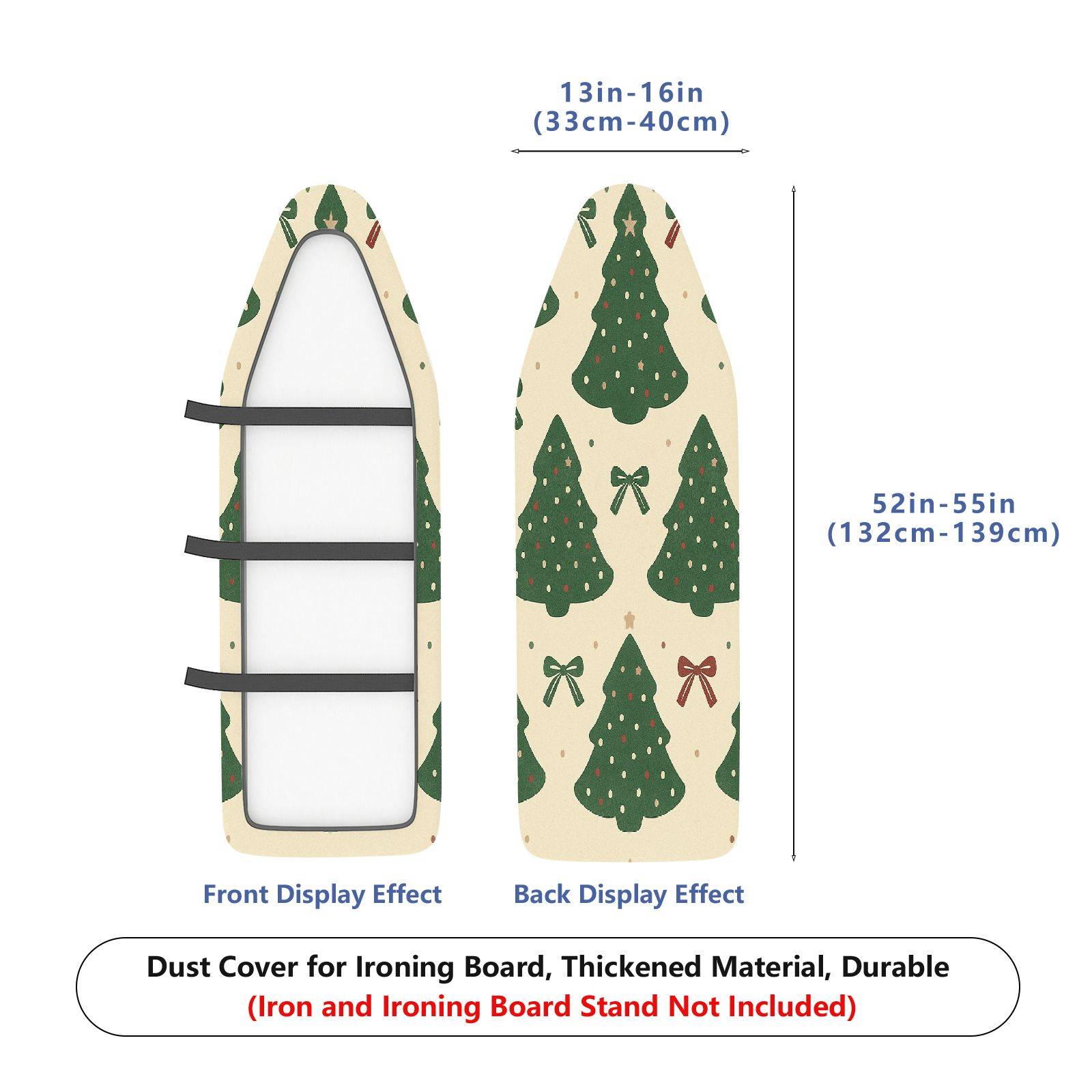 1-Piece Christmas Tree Pattern Bowknot Festive  Ironing Board Cover, Universal Size, Without Board