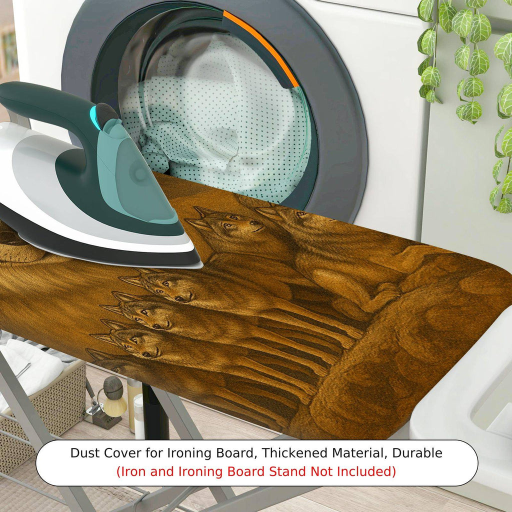 1-Piece Animal Wolf Pack Brown  Ironing Board Cover, Universal Size, Without Board