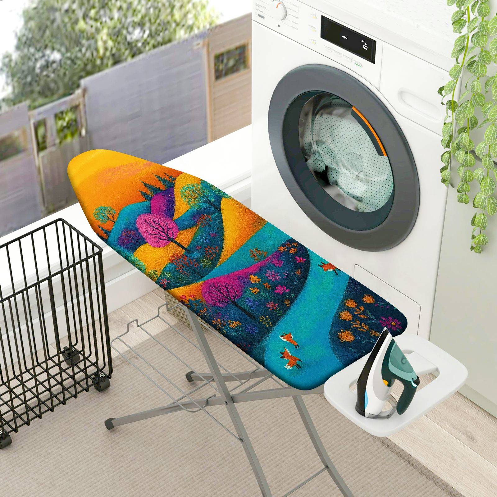 1-Piece Abstract Artistic Colorful  Ironing Board Cover, Universal Size, Without Board