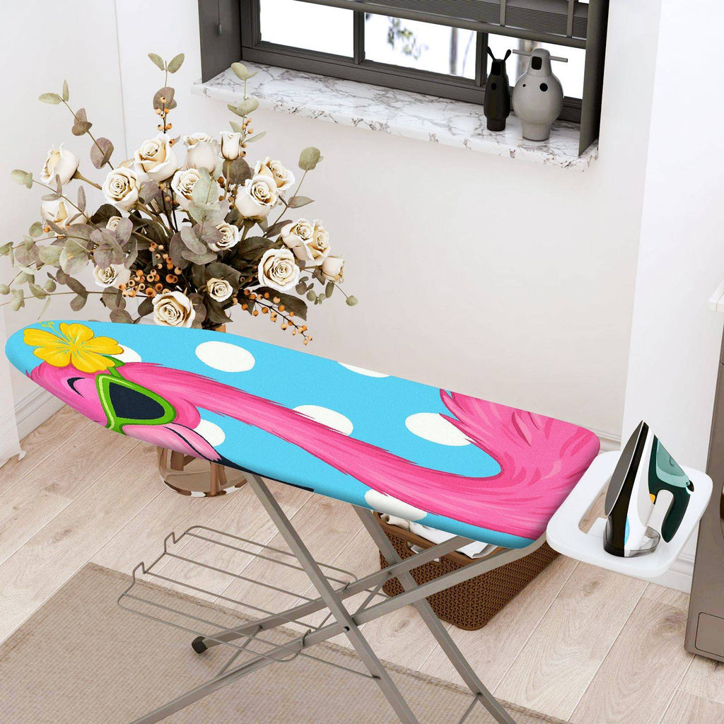 1-Piece Pink Flamingo Dot Flower  Ironing Board Cover, Universal Size, Without Board