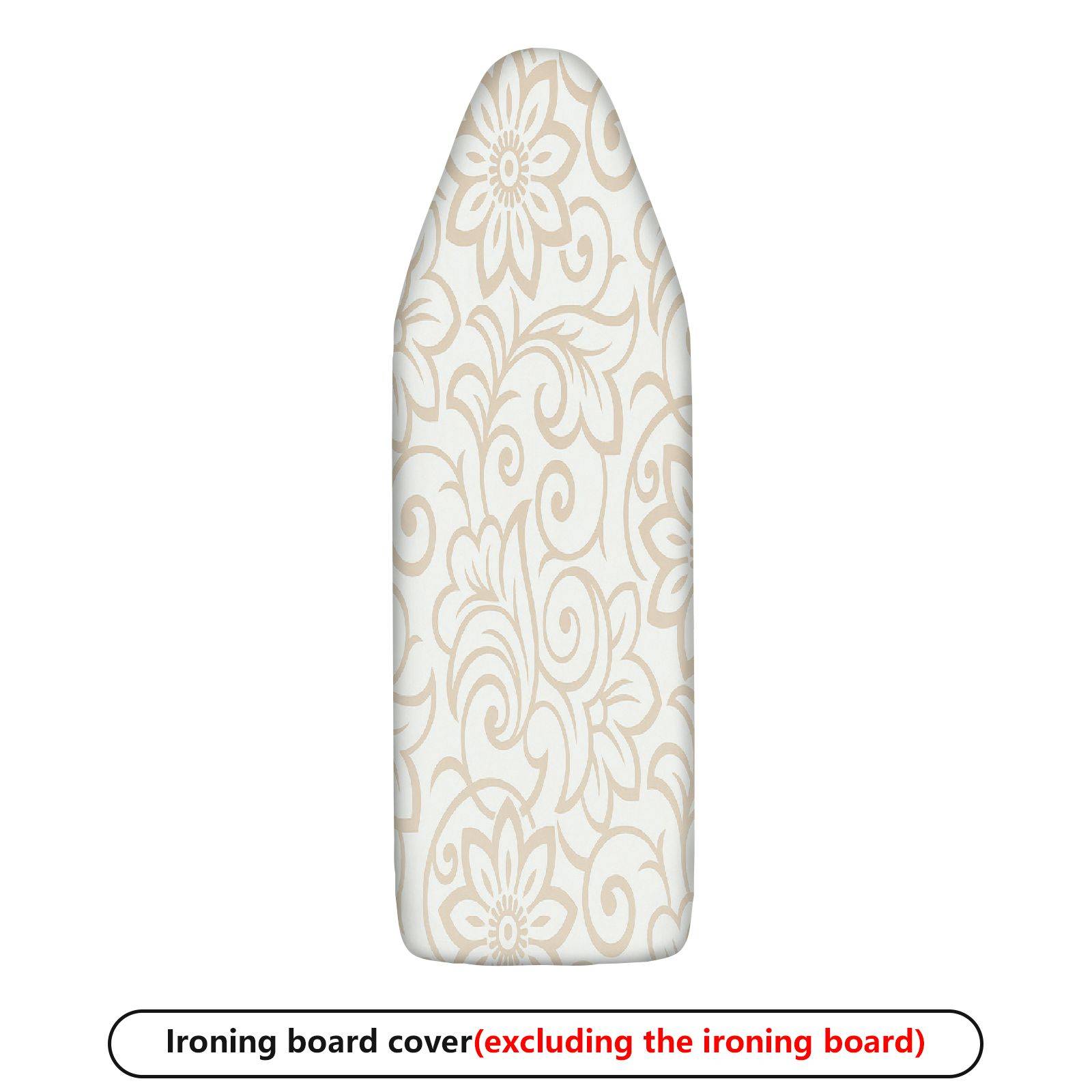 1-Piece Floral Swirl Beige  Ironing Board Cover, Universal Size, Without Board
