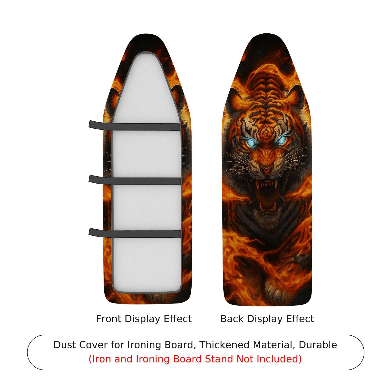 1-Piece Fire Tiger Animal Artistic  Ironing Board Cover, Universal Size, Without Board