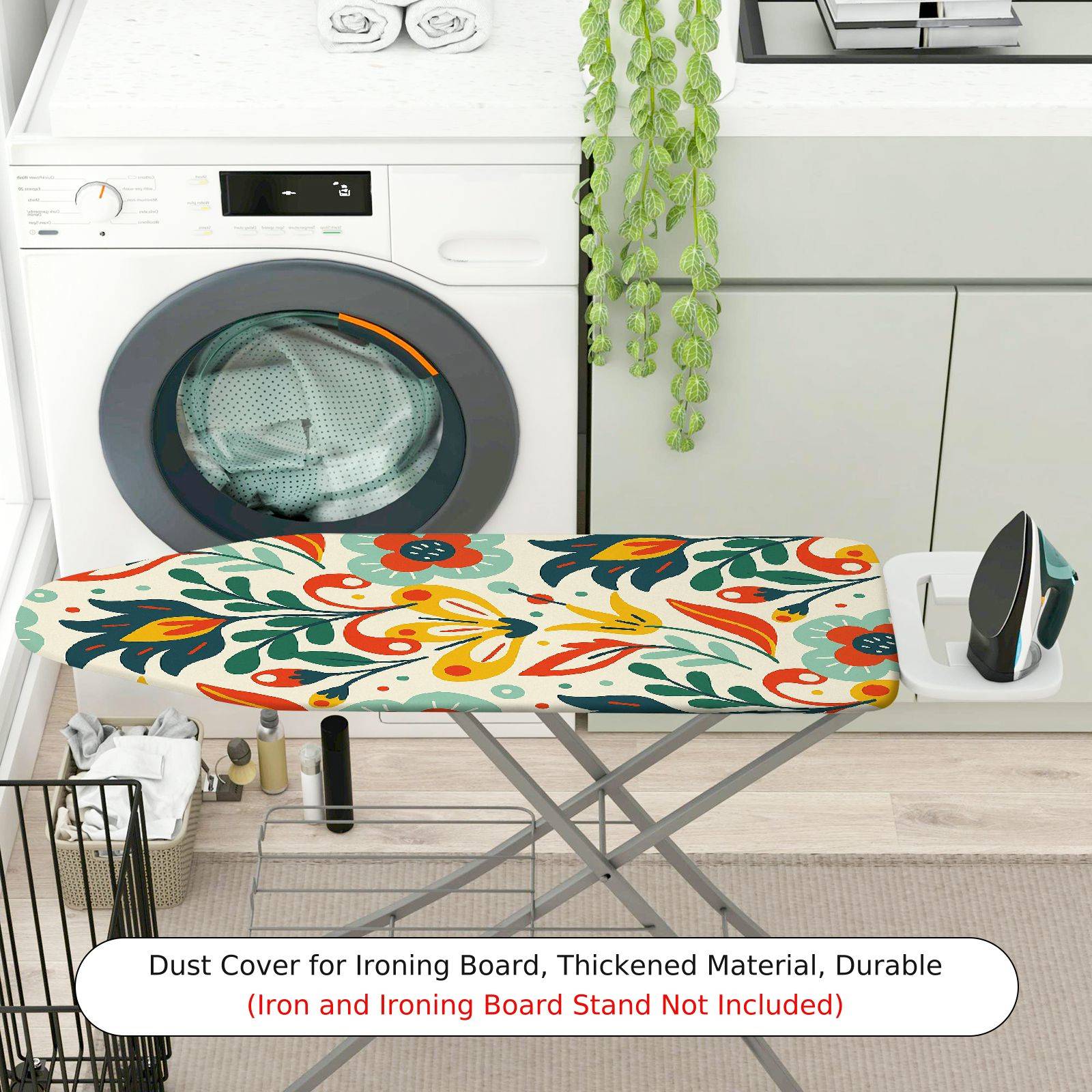 1-Piece Floral Pattern Colorful Abstract Art  Ironing Board Cover, Universal Size, Without Board