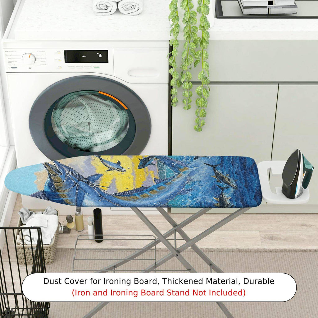 1-Piece Fish Ocean Blue  Ironing Board Cover, Universal Size, Without Board
