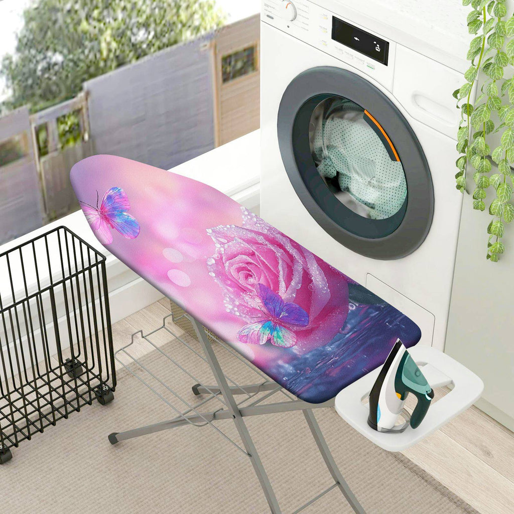 1-Piece Rose Butterfly Pink  Ironing Board Cover, Universal Size, Without Board