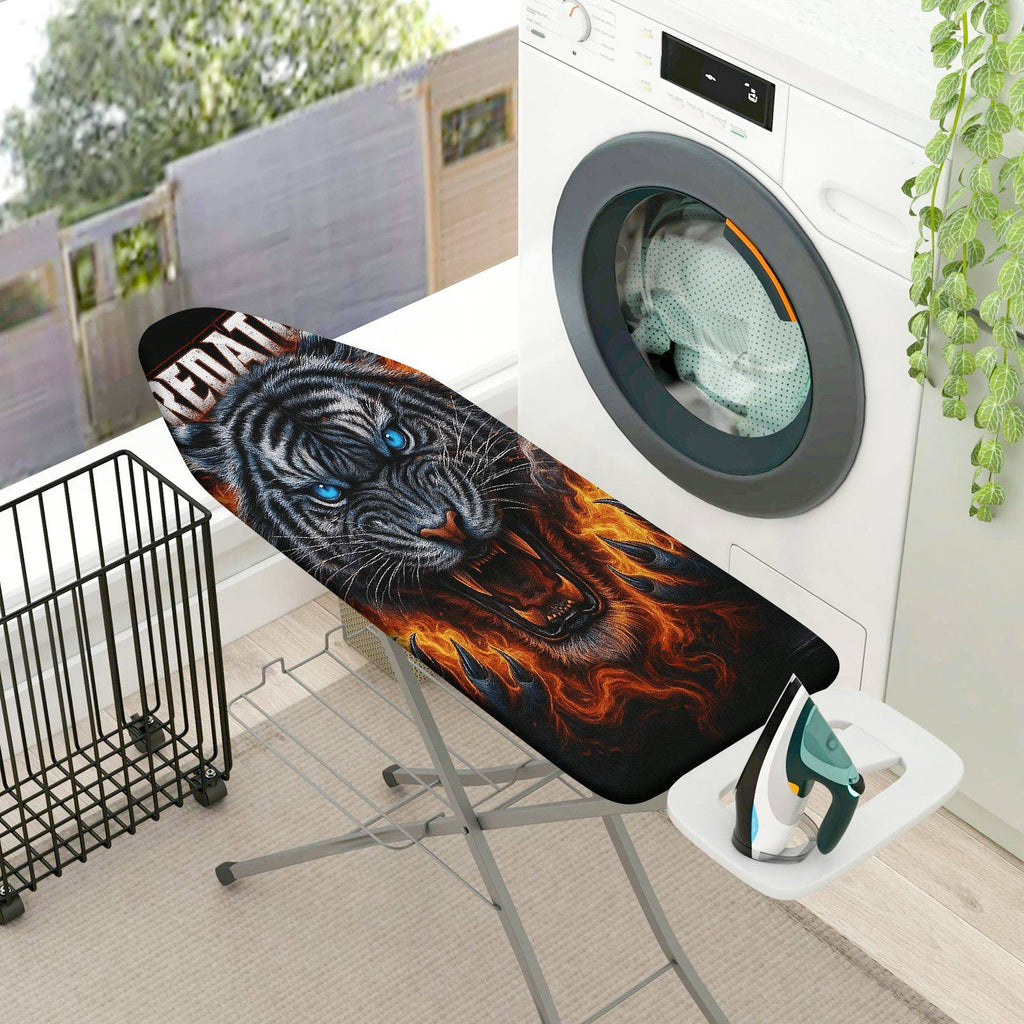 1-Piece Tiger Fire Animal  Ironing Board Cover, Universal Size, Without Board