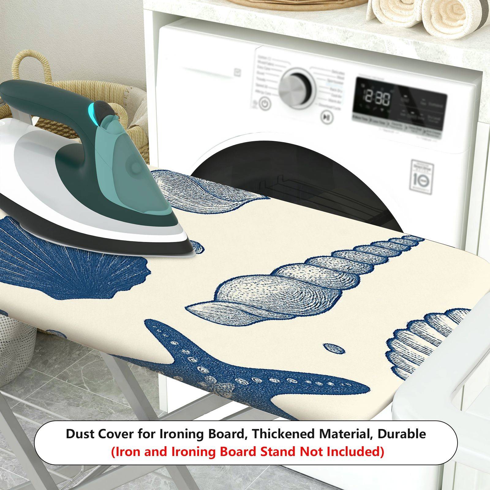 1-Piece Seashell Starfish Ocean  Ironing Board Cover, Universal Size, Without Board