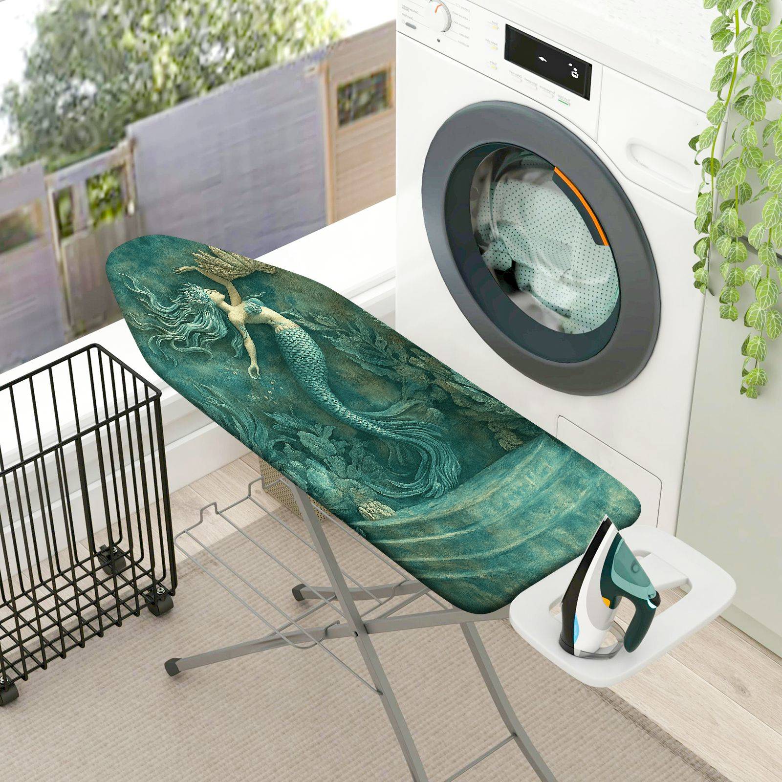1-Piece Vintage  Ocean Fantasy  Ironing Board Cover, Universal Size, Without Board
