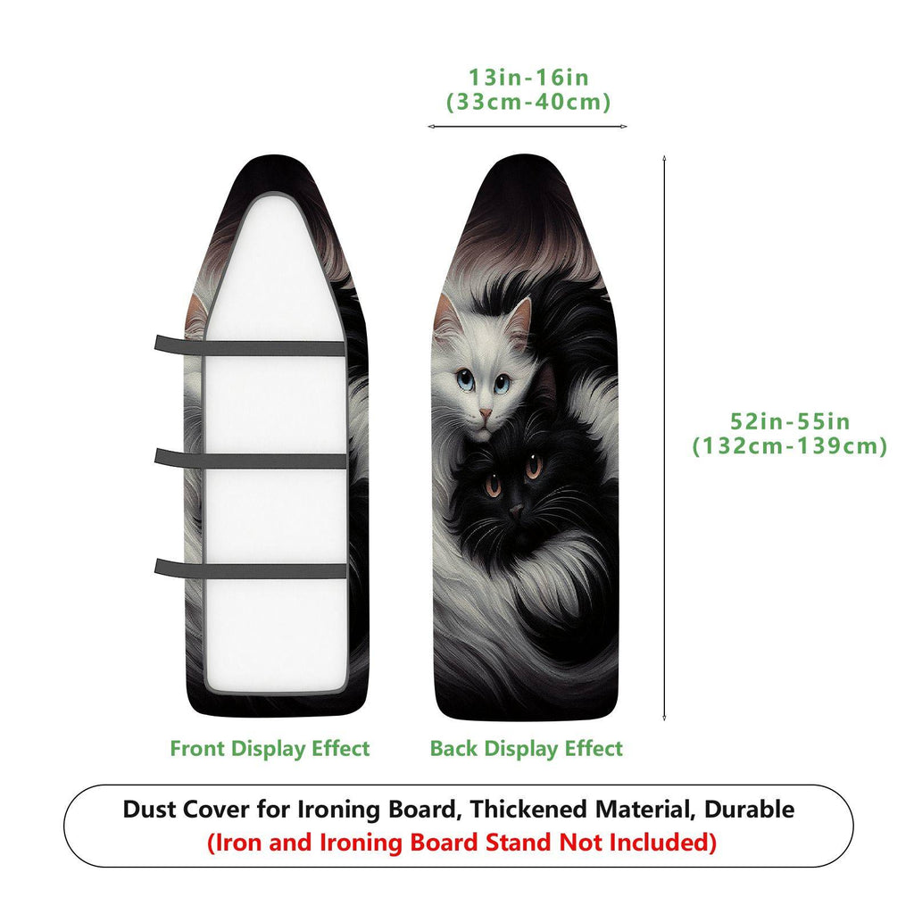 1-Piece Black White Cat Artistic Animal Print  Ironing Board Cover, Universal Size, Without Board