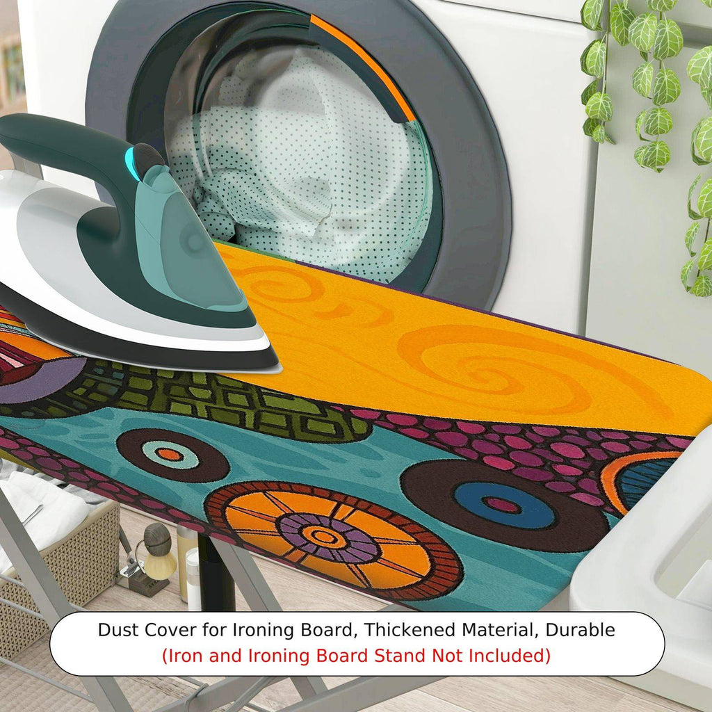 1-Piece Abstract Multicolor Pattern Art  Ironing Board Cover, Universal Size, Without Board