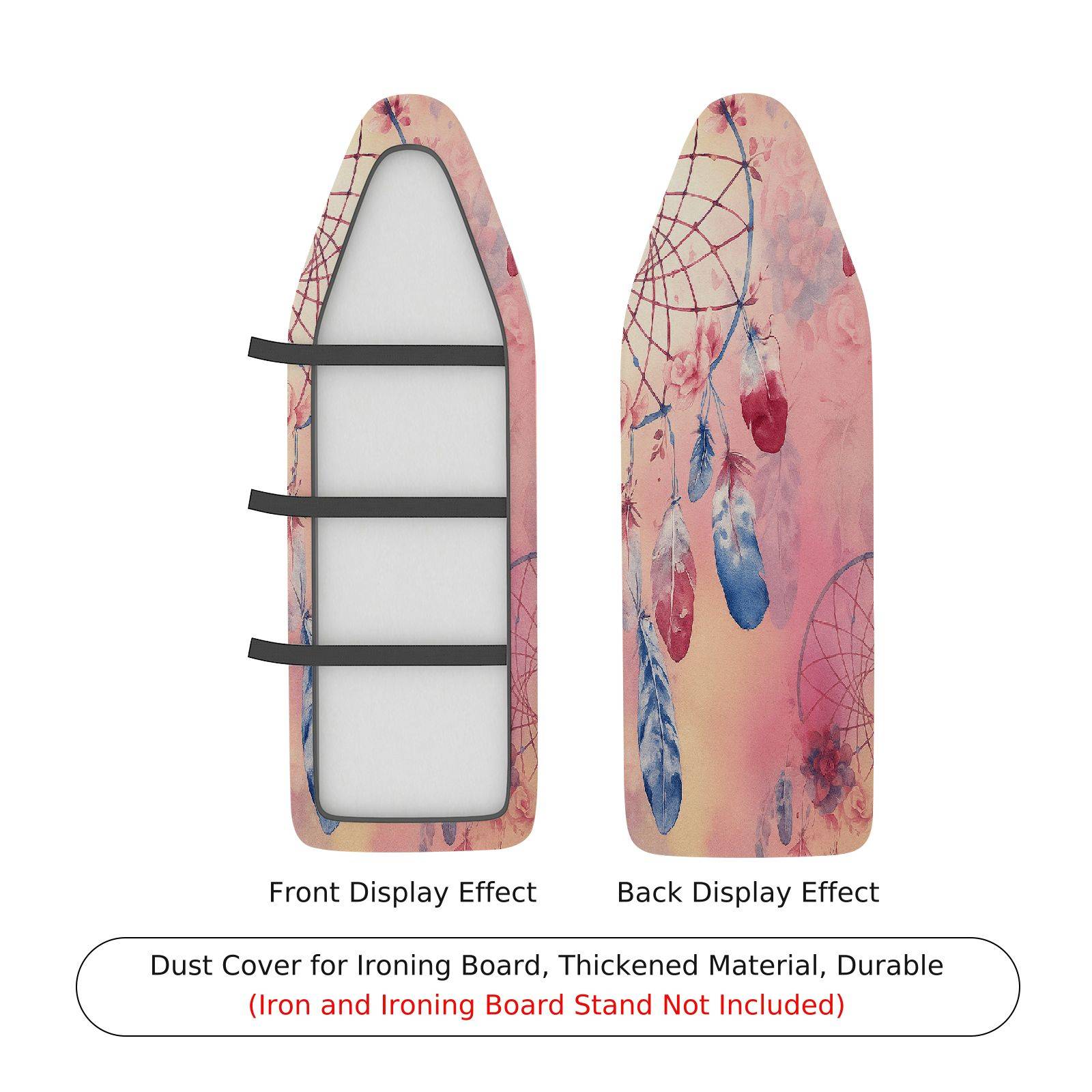 1-Piece Dreamcatcher Feather Pink  Ironing Board Cover, Universal Size, Without Board