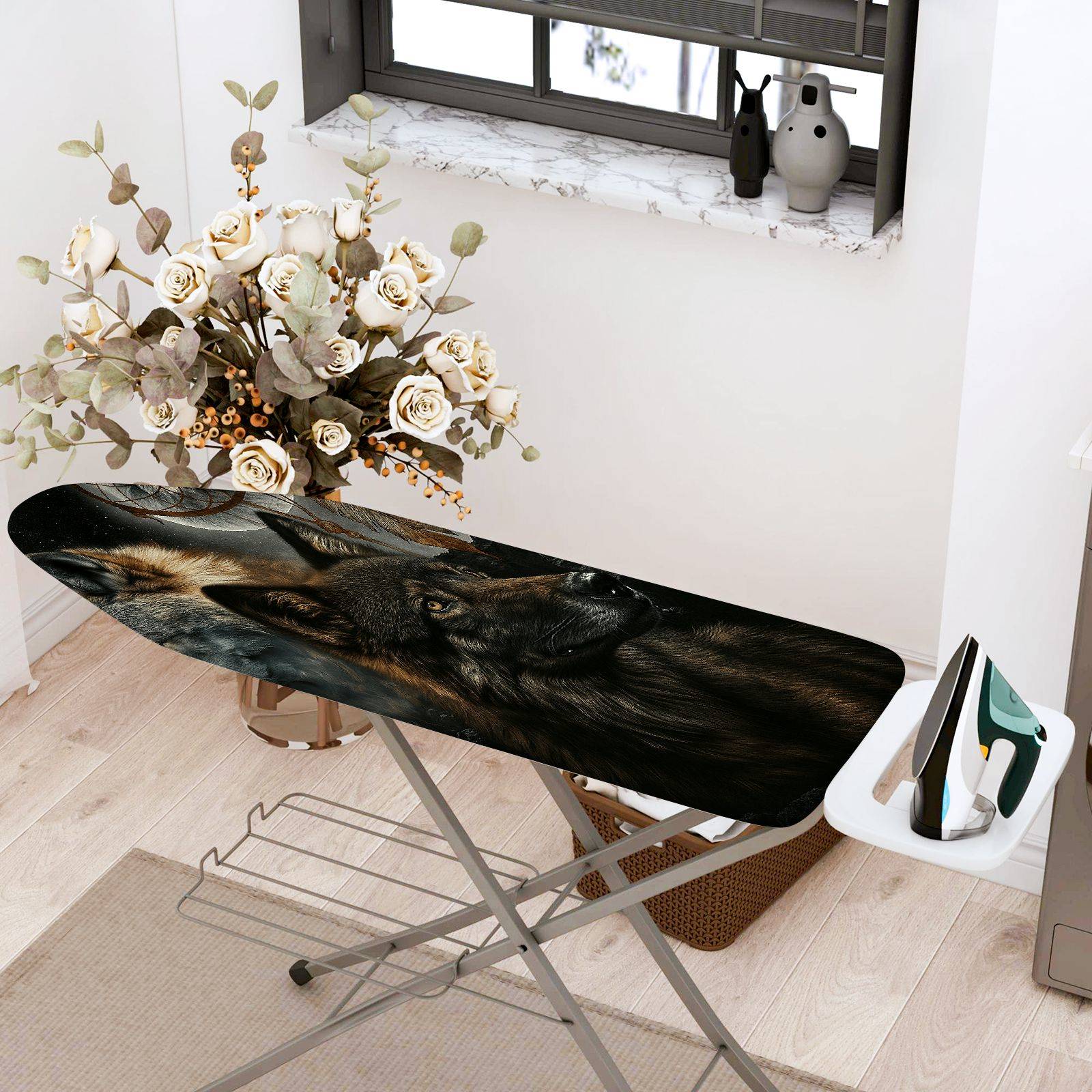 1-Piece Wolf Forest Animal  Ironing Board Cover, Universal Size, Without Board