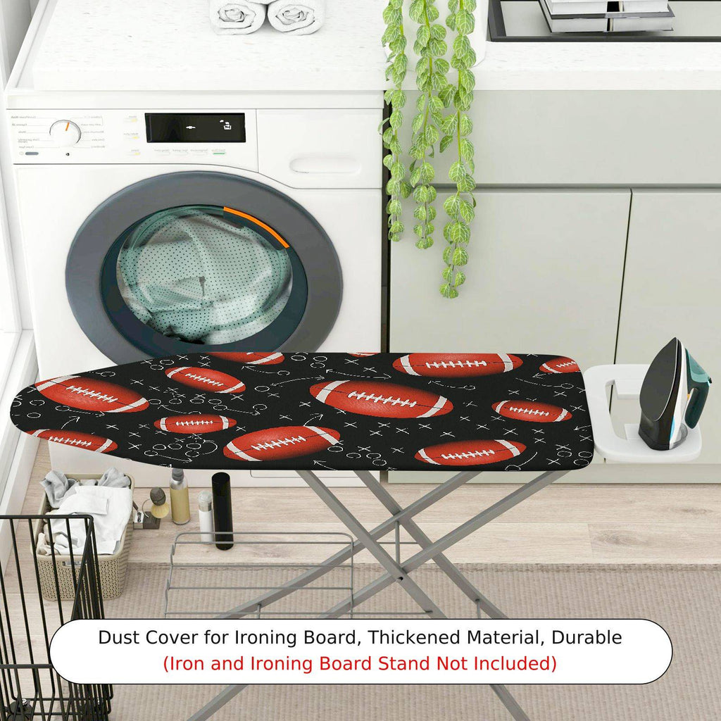 1-Piece Football Sports Black  Ironing Board Cover, Universal Size, Without Board