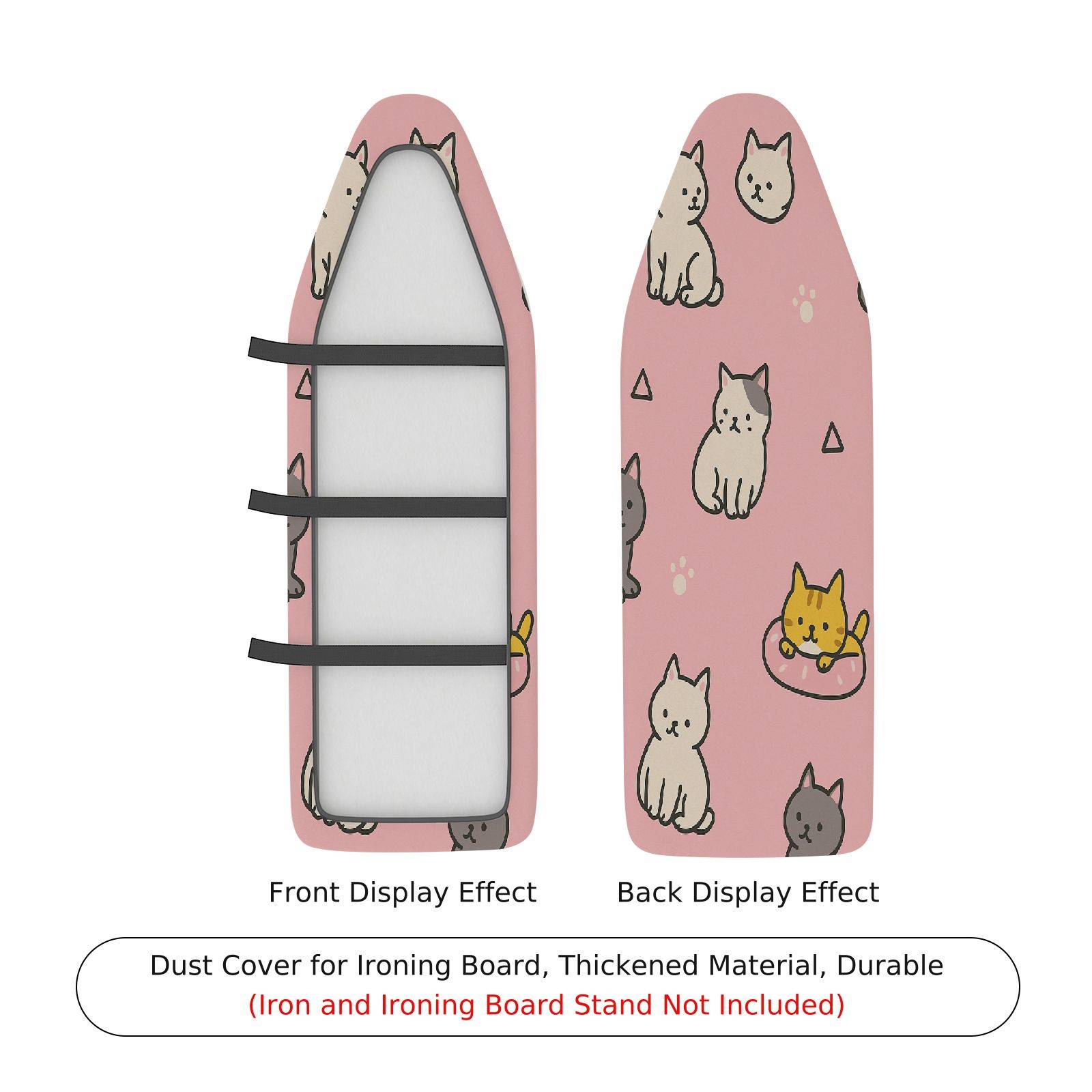 1-Piece Cute Cat Pink  Ironing Board Cover, Universal Size, Without Board