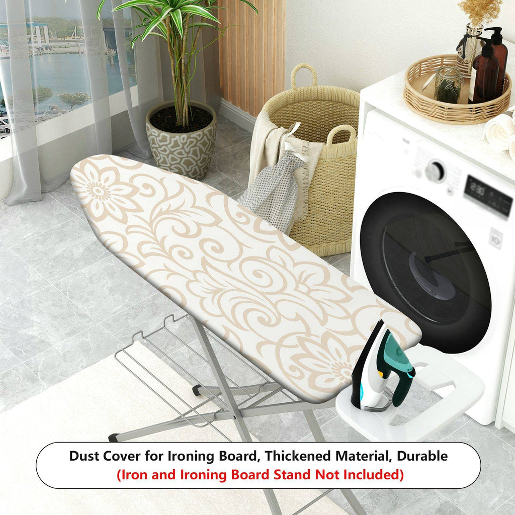 1-Piece Floral Pattern Beige Decoration  Ironing Board Cover, Universal Size, Without Board