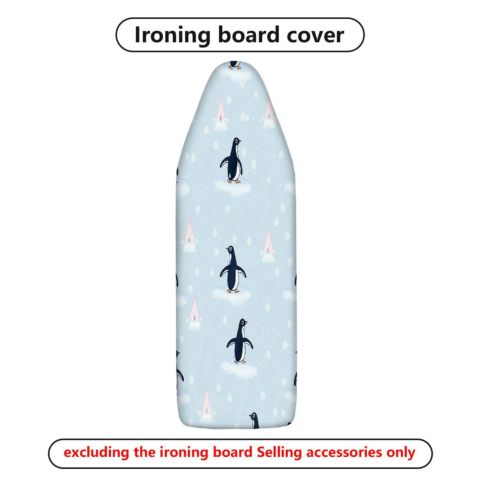 1-Piece Penguin Snowflake Christmas  Ironing Board Cover, Universal Size, Without Board