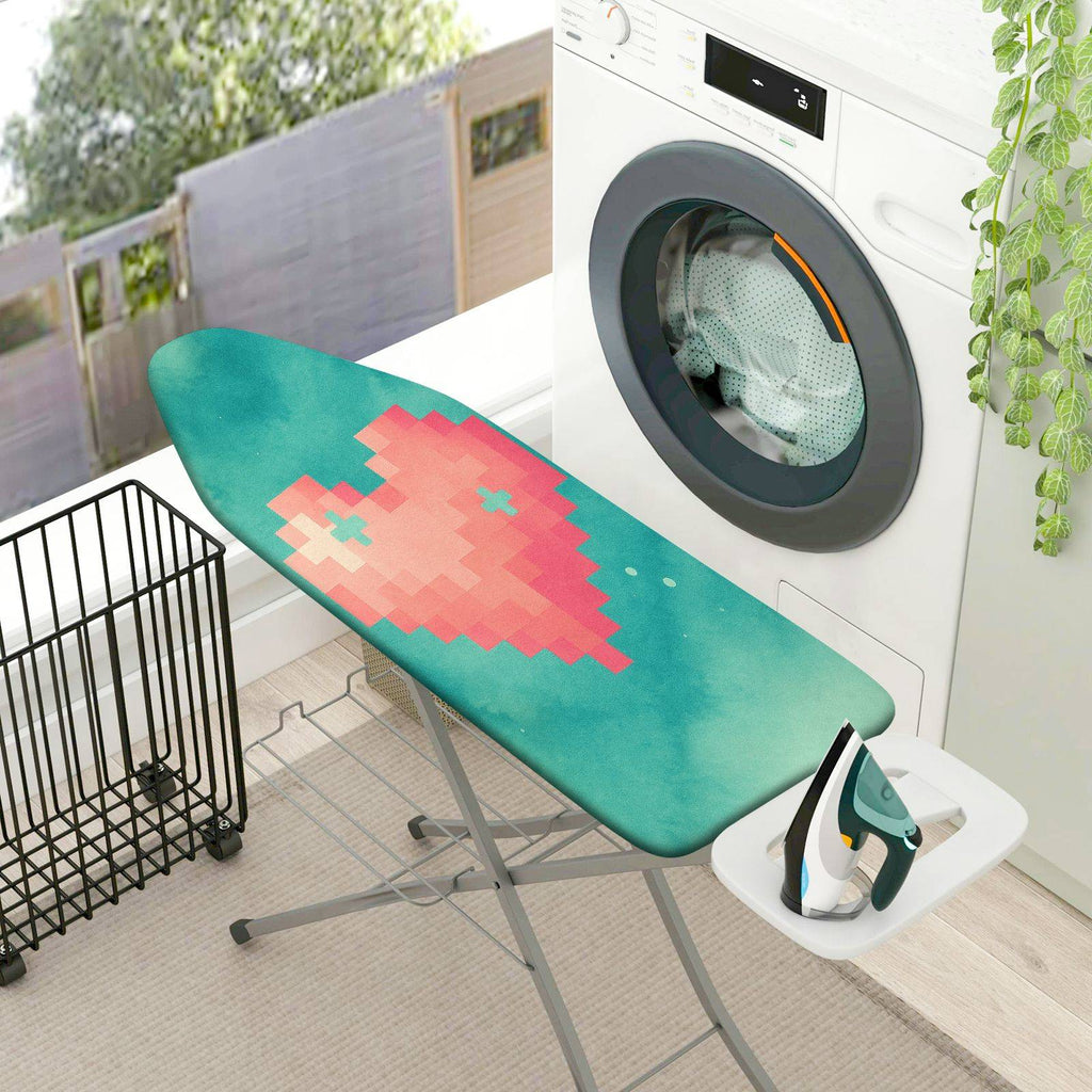 1-Piece Pixel Art Pink Green  Ironing Board Cover, Universal Size, Without Board
