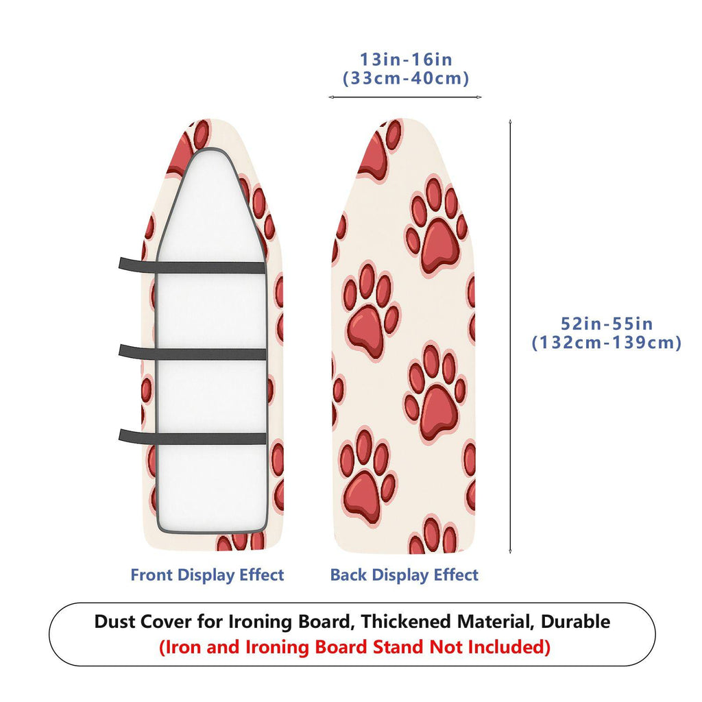 1-Piece Paw Print Red Cute Animal  Ironing Board Cover, Universal Size, Without Board