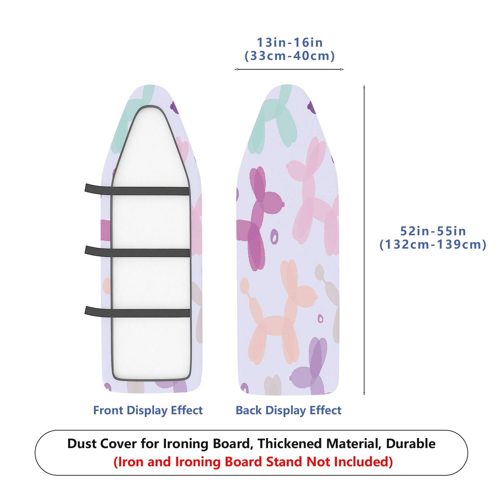 1-Piece Balloon Animal Pattern Multicolor Fun  Ironing Board Cover, Universal Size, Without Board