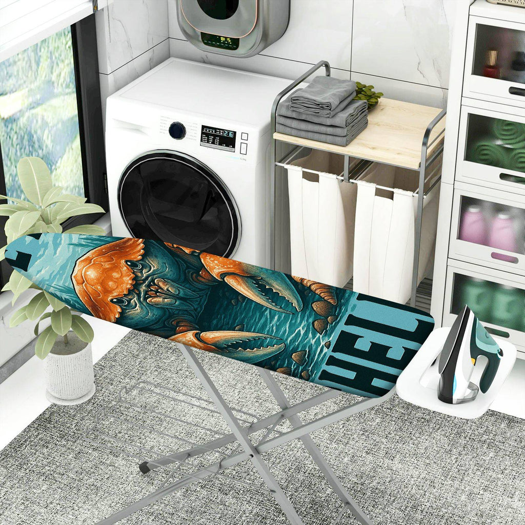 1-Piece Crab Ocean Blue  Ironing Board Cover, Universal Size, Without Board