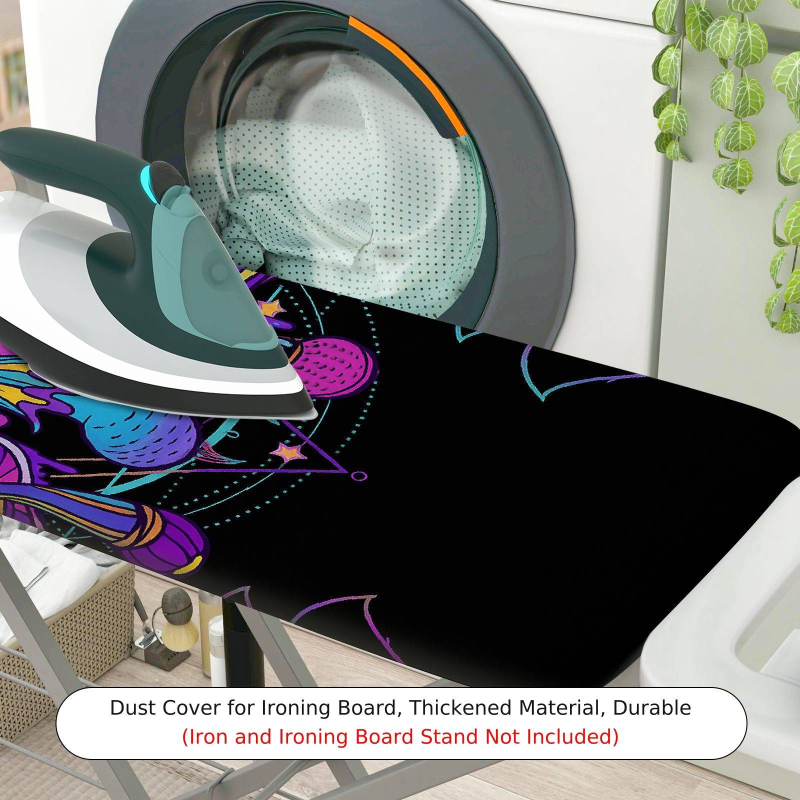 1-Piece Psychedelic Mushroom Abstract Space  Ironing Board Cover, Universal Size, Without Board