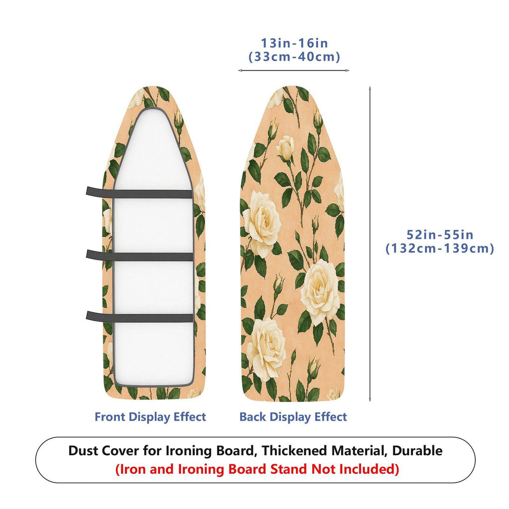 1-Piece Floral Rose Pattern Beige  Ironing Board Cover, Universal Size, Without Board