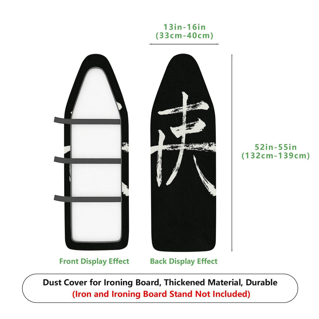 1-Piece Abstract Black White Strokes  Ironing Board Cover, Universal Size, Without Board