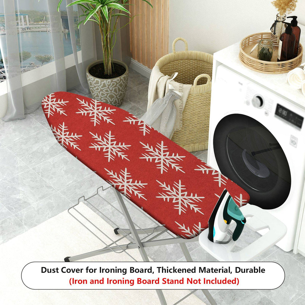 1-Piece Snowflake Red White Christmas  Ironing Board Cover, Universal Size, Without Board