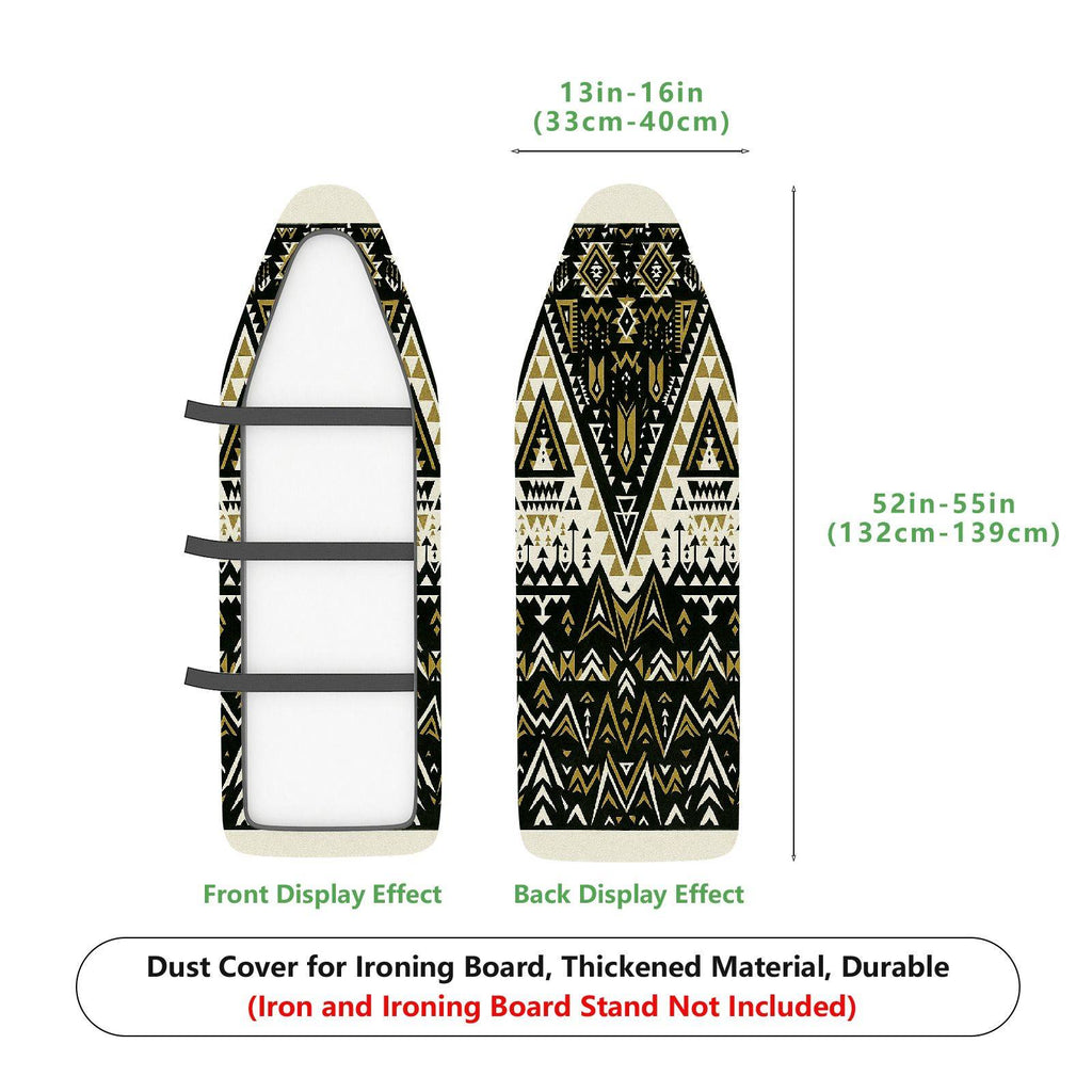 1-Piece Geometric Black Beige Pattern  Ironing Board Cover, Universal Size, Without Board